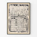 Plakat vintage kalendarz na marzec 1894 w stylu secesyjnym