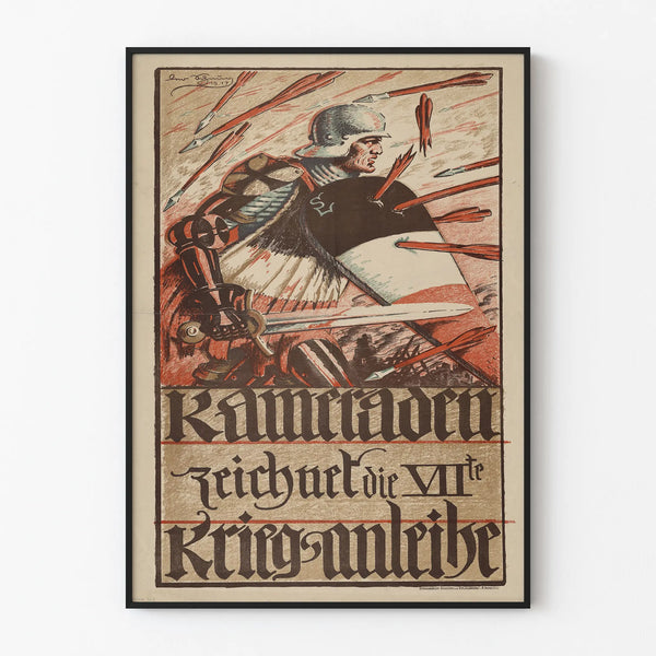 Propaganda militarna niemiecka z 1917 roku - Plakat historyczny dekoracyjny