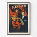 Dekoracyjny plakat vintage KELLAR z czerwonymi diabłami i magiem