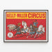 Plakat vintage Kelly-Miller Circus - Dekoracja ścienna cyrkowa — oprawiony obraz na ścianie