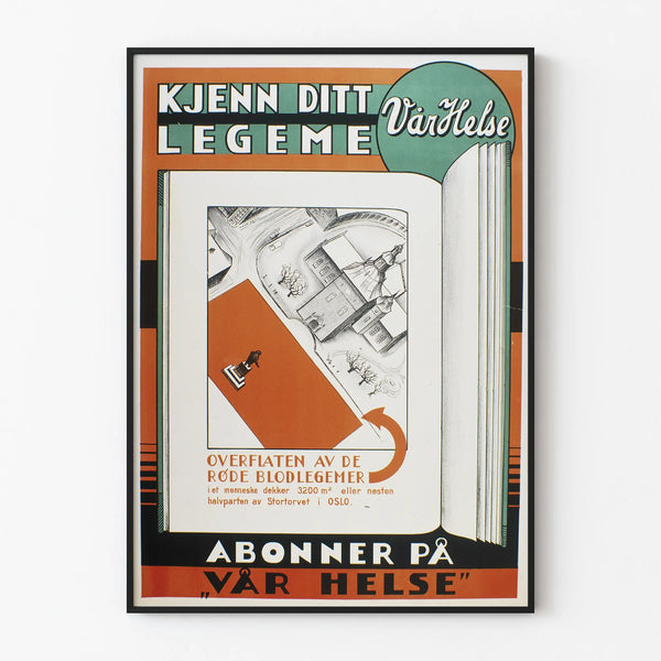 Plakat vintage norweski Zdrowie i ciało ludzkie