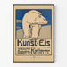 Plakat vintage Niedźwiedź Polarny Kunst-Eis do dekoracji ściennej