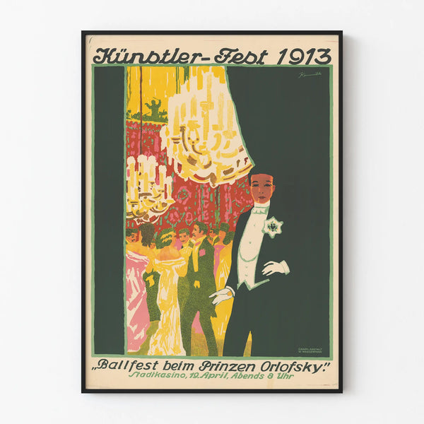 Plakat artystyczny vintage 1913 - Bal u księcia Orlofskiego