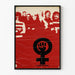 Plakat dekoracyjny feministyczny Kvinnefronten czerwony i czarny
