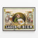 Plakat Vintage Lager Bier - Autentyczna dekoracja ścienna — oprawiony obraz na ścianie