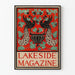 Plakat dekoracyjny vintage Lakeside Magazine z pawami i kiściami winogron
