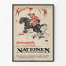 Wintage plakat z koniem i jeźdźcem - Landmandsposten Nationen
