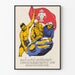 Plakat vintage z laotańskim ruchem oporu, z flagą i robotnikami