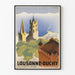 Plakat vintage Lausanne-Ouchy Szwajcaria autorstwa Very Hirzel