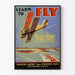 Plakat vintage nauki pilotowania Curtiss-Wright