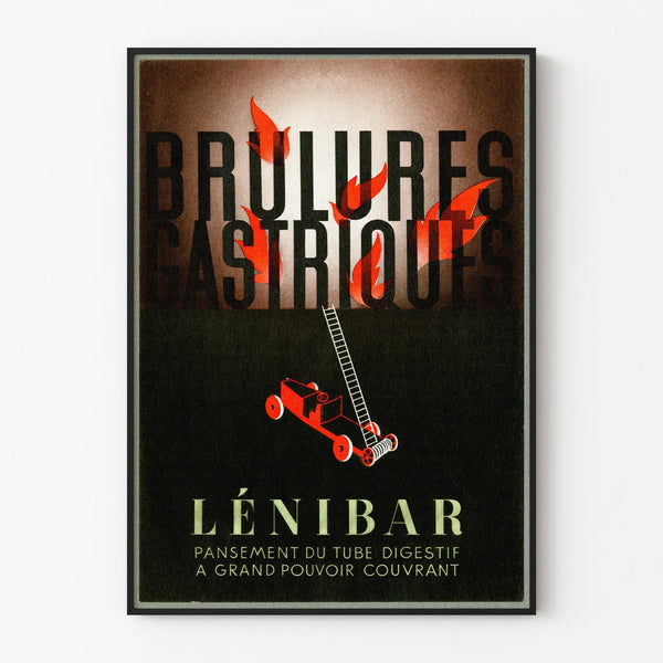Plakat vintage Zapalenia żołądka LéniBar - Retro dekoracja ścienna