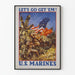 Plakat vintage U.S. Marines Let's Go Get 'Em - Dekoracja ścienna militarna