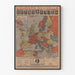 Wintage plakat Europa - Granice i nowe państwa Traktatu wersalskiego
