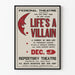 Plakat vintage Life's A Villain - Dekoracja ścienna teatr federal