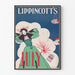 Plakat vintage Lippincott's lipiec z kobietą i pokazem sztucznych ogni