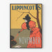 Plakat vintage Lippincott's November z elegancką w czerwonym płaszczu