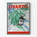 Plakat vintage LIVARTIL – Dekoracja ścienna z artyszokiem i starą mapą