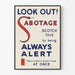 Plakat vintage Look Out Sabotage - Retro dekoracja ścienna Artem Legrand