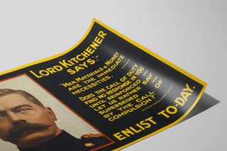 Plakat ścienny vintage Lord Kitchener Zgłoś się dziś — widok dzieła