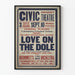 Plakat Teatr Vintage Love on the Dole – Dekoracja Ścienna Retro