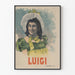 Plakat vintage portret Luigi kobiecy w tradycyjnym stroju