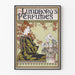 Plakat vintage Lundborg's Perfumes z motywem kwiatowym i stylizowaną kobietą