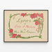 Plakat vintage Lyrics of Love & Nature autorstwa Mary Berri Chapman — oprawiony obraz na ścianie