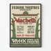 Plakat vintage Macbeth Shakespeare Federalne Teatry Zielony i Czerwony