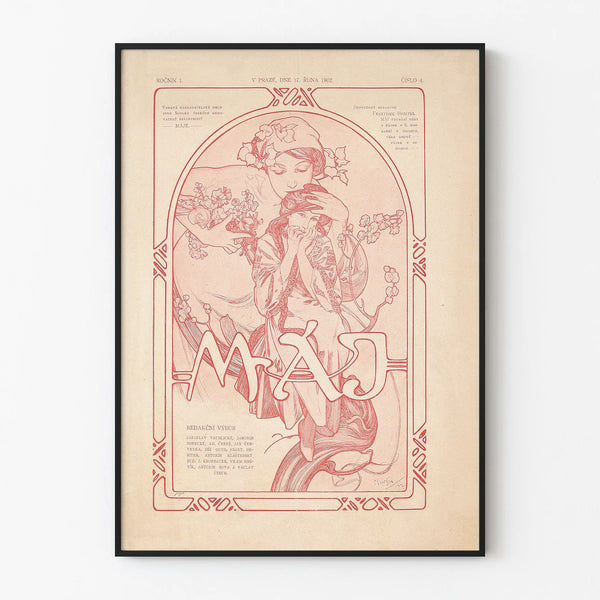Plakat secesyjny MAJ 1902 do dekoracji ściennych w stylu vintage