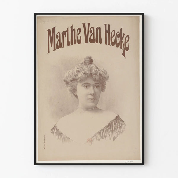 Plakat w stylu vintage portret Marthe Van Hecke styl dawny