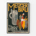 Plakat vintage Metzger Bräu Zurich niemieckie piwo