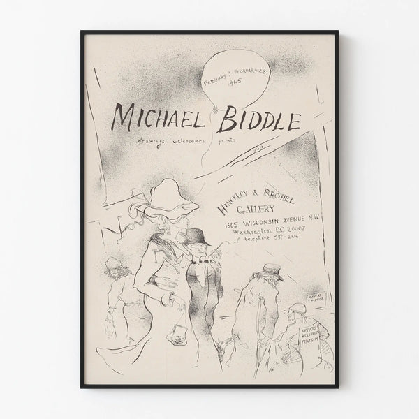 Plakat wystawy Michaela Biddle'a - Rysunki i akwarele 1965