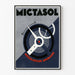 Plakat vintage Mictasol regulator moczu w stylu przemysłowym