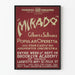 Plakat vintage teatru Mikado autorstwa Gilberta i Sullivana