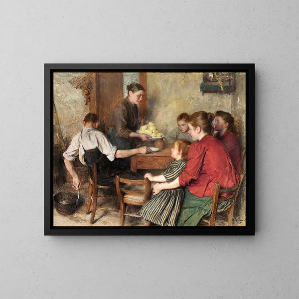 Le Repas frugal - Émile Friant — oprawiony obraz na ścianie