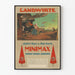 Plakat vintage Minimax przenośny gaśnica do dekoracji ściennej