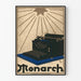 Plakat z vintage'ową maszyną do pisania Monarch do dekoracji ściennej