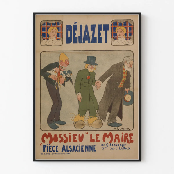 Plakat vintage teatralny "Mossieu" le Maire - Reżyseria alzacka