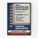 Plakat Vintage All American Program - Patriotyczna dekoracja ścienna