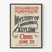 Plakat vintage Hollywood Playhouse Tajemnica Szpitala na Broadwalk