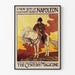 Ilustracyjny plakat vintage z Napoleone na koniu