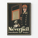 Plakat vintage Neverfail Patent Kurbel Fenfter do dekoracji ściennych