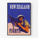 Plakat vintage dekoracyjny Nowa Zelandia Walki militarne
