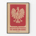 Polski plakat patriotyczny z orłem koronowanym i tekstem historycznym