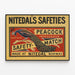 Plakat vintage Nitedal's Safeties z pawiem - Dekoracja ścienna w stylu retro — oprawiony obraz na ścianie