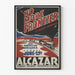 Plakat vintage No More Frontier z pociągiem w ruchu