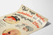 Plakat vintage reklama Norsk Ukeblad - Retro skandynawska dekoracja ścienna