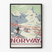 Plakat vintage Norwegia góry i narciarstwo