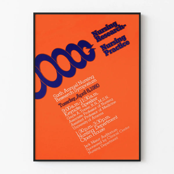 Plakat Wintage Sympozjum Badań nad Opieką Pielęgniarską 1980