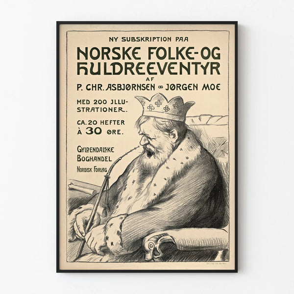Plakat vintage opowieści i legend norweskich